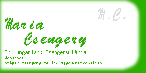maria csengery business card